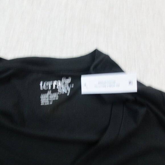 Terra & Sky Sweater Womens 2X Black Stretch Semi Fit V-Neck Long Sleeve Pullover - Picture 6 of 11